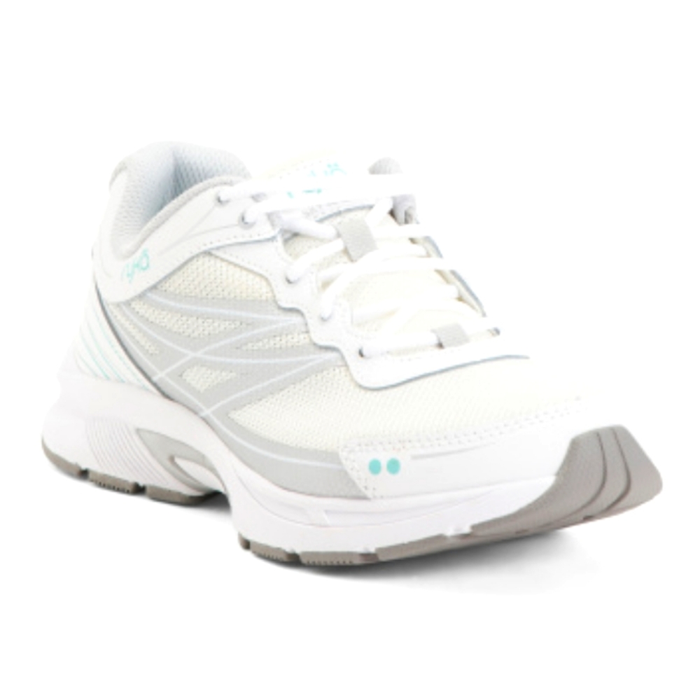 Ryka Sky Walk 3 White Sneaker with minimal teal accents. NWT  Size 9 1/2